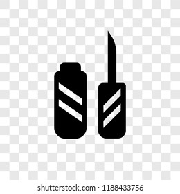 Lipstick vector icon isolated on transparent background, Lipstick transparency logo concept