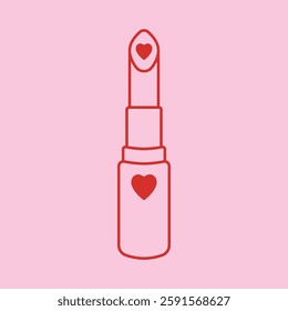 Lipstick vector icon in minimalistic style. Perfect for beauty, makeup, fashion, and cosmetic design projects. Great for branding, prints, and digital use