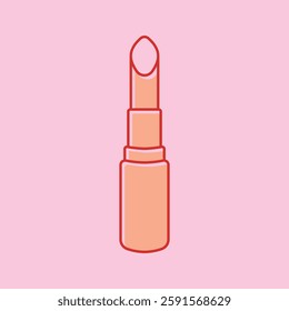 Lipstick vector icon in minimalistic style. Perfect for beauty, makeup, fashion, and cosmetic design projects. Great for branding, prints, and digital use
