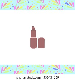 Lipstick vector icon on white background. Isolated illustration. Business picture.