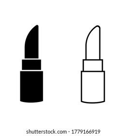 Lipstick vector icon set. Beauty care illustration sign collection. makeup symbol. cosmetics store.