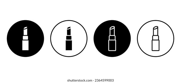 Lipstick vector icon set. Outline cosmetics symbol