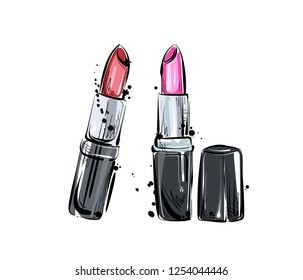 Lipstick vector illustration of cosmetic