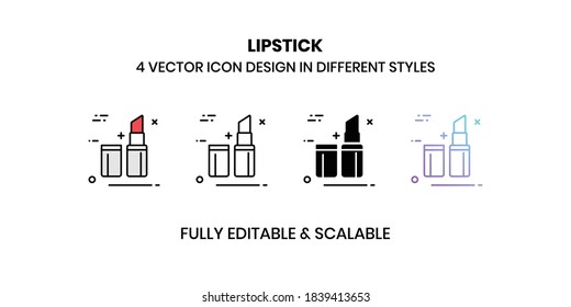 Lipstick Vector illustration icons in different style