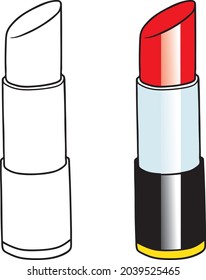 ilustración vectorial de lápiz labial aislada en fondo blanco