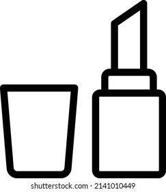 Lippenstift-Vektorgrafik einzeln auf transparentem Hintergrund. Strich-Vektorsymbole für Konzept- oder Web-Grafiken.