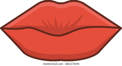 lipstick Vector illustration on a transparent background. Premium quality symbols.Vector line flat color icon for concept and graphic design.