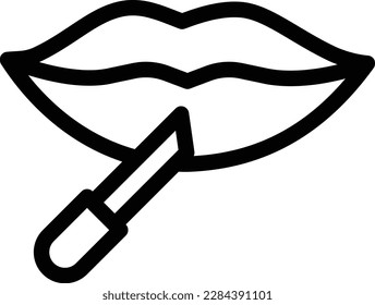 ilustración del vector de lápiz labial en un fondo transparente.Símbolos de calidad premium.Icono de vector de línea delgada para el concepto y el diseño gráfico.