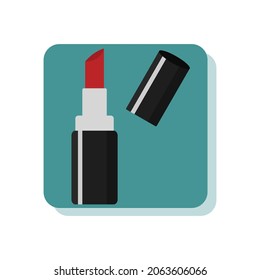 Lipstick vector illustration on white background. Pomade for web design. Flat style isolated vector illustration.
