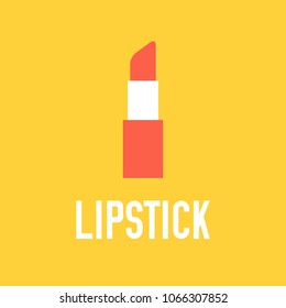 lipstick vector illustration symbol object. Flat icon style concept design