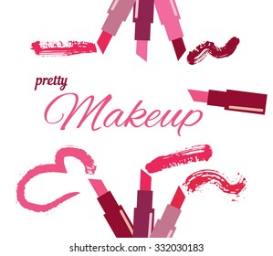 Lipstick.  Vector illustration. Texture