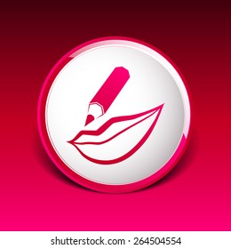lipstick vector isolated liner red glamour cosmetic female.