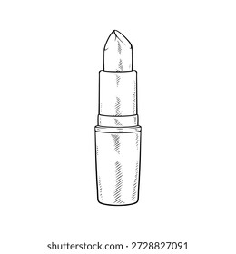 Ilustración de dibujo de línea de Vector de lápiz labial
