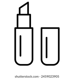 Diseño de iconos de línea de Vector de lápiz labial