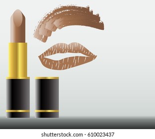 Lipstick vector, painted lips, smear