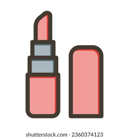 Lipstick Vector Thick Line Filled Colors Icon For Personal And Commercial Use.
