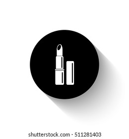 lipstick - white vector  icon with shadow