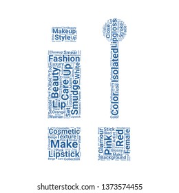 lipstick word cloud. tag cloud about lipstick