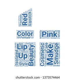 lipstick word cloud. tag cloud about lipstick