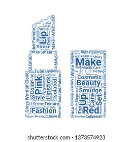 lipstick word cloud. tag cloud about lipstick