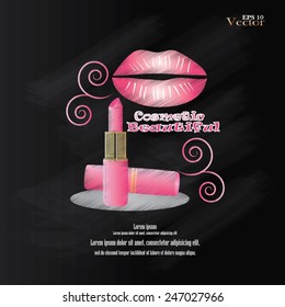 lipstick,lipstick vector on chalkboard  
