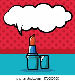 lipsticks color doodle, speech bubble