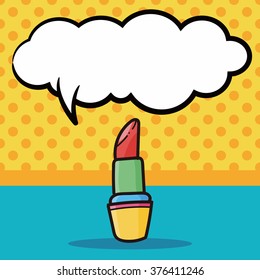 lipsticks color doodle, speech bubble