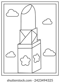 Lipsticks coloring page designed in hand drawn vector 