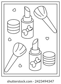 Lipsticks coloring page designed in hand drawn vector 