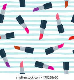 Lipsticks seamless vector pattern 