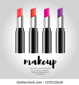 Lipsticks set vector isolated background