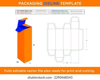 Lipstik Box, Cosmetics Gift Box Dieline Template