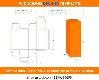 Lipstik Box Dieline Template design