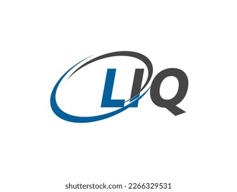 Letra LIQ diseño creativo elegante del logo de swoosh