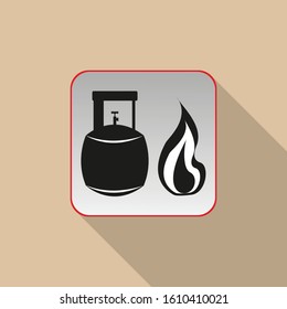 Liquefied gas. Conditional sign. Vector icon.