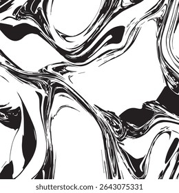 Liquefied Metal with Irregular Flow Paths on White Background for Futuristic, Abstract, or Sci-Fi Designs