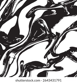 Liquefied Metal with Irregular Flow Paths on White Background for Futuristic, Abstract, or Sci-Fi Designs