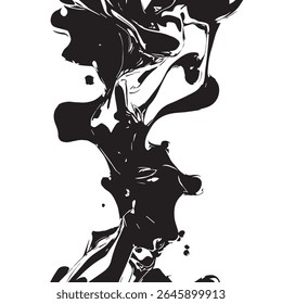 Liquefied Metal with Irregular Flow Paths on White Background for Futuristic, Abstract, or Sci-Fi Designs