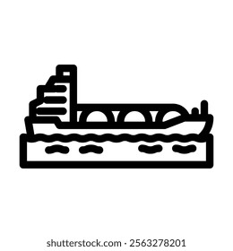 liquefied natural gas carrier line icon vector. liquefied natural gas carrier sign. isolated contour symbol black illustration