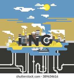 Liquefied Natural Gas Illustration. LNG Illustration