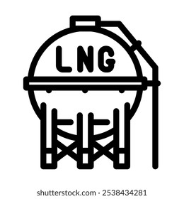 gás natural liquefeito lng linha ícone vetor. gás natural liquefeito lng sinal. isolado contorno símbolo ilustração preta