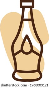Liqueur bottle, icon illustration, vector on white background