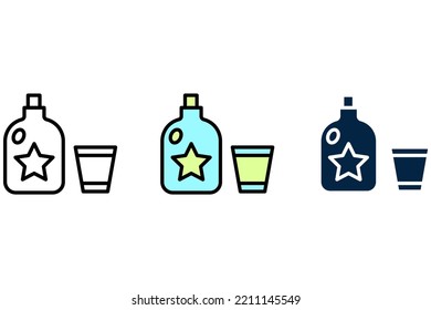 icono de línea de concepto de licor. Ilustración de elemento simple. diseño de símbolos de contorno de concepto de licor.