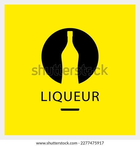 Liqueur. Drink Logo. Bottle Icon Template. Vector Illustration