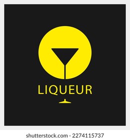 Liqueur. Drink Logo. Glass Icon Template. Vector Illustration