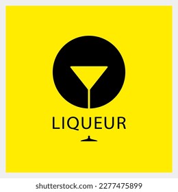 Liqueur. Drink Logo. Glass Icon Template. Vector Illustration