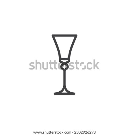 Liqueur Glass line icon. linear style sign for mobile concept and web design. Narrow liqueur glass outline vector icon. Symbol, logo illustration. Vector graphics