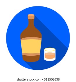Liqueur icon in flat style isolated on white background. Alcohol symbol stock vector illustration.