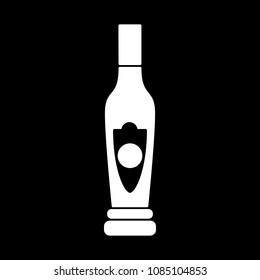 Liqueur icon. Silhouette Liqueur alcohol bottle vector icon for web design isolated on black background