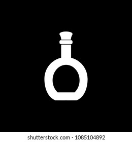 Liqueur icon. Silhouette Liqueur alcohol bottle vector icon for web design isolated on black background